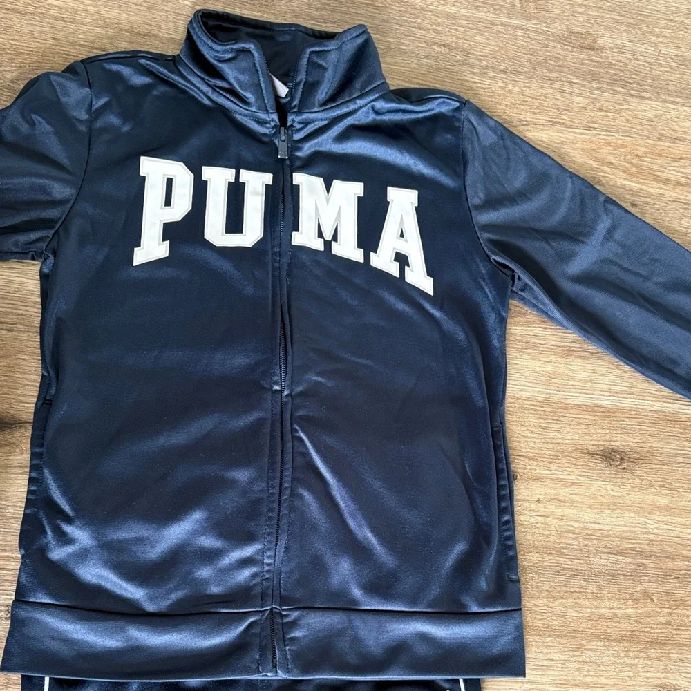 Puma Navy Tracksuit with White Accents - Picture 2 of 3
